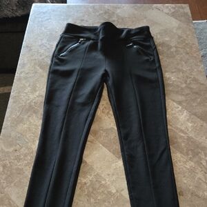 Black Slim Fit Pants with Zipper Pockets
